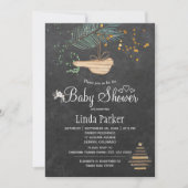 Winterbos krijtbord waterverf baby shower kaart (Voorkant)