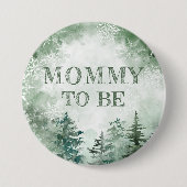 Winterbos mama om baby shower te zijn ronde button 7,6 cm (Voorkant)