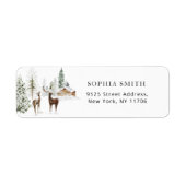 Winterbos met cozy Return Address Label (Voorkant)