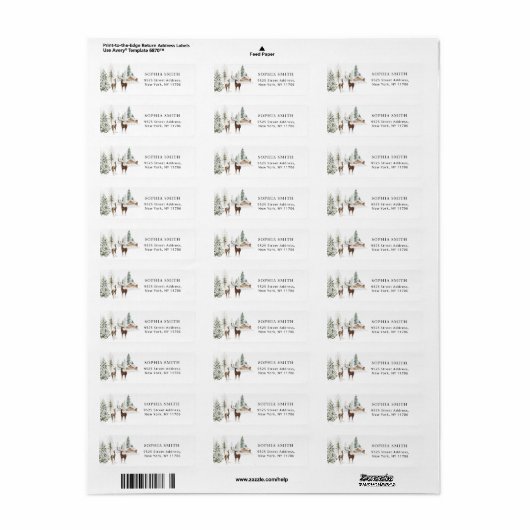 Winterbos met cozy Return Address Label (Full Sheet)