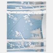 Winterbos met eekhoorns Papercut Fleece Deken (Voorkant)