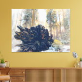 Winterbos met gevallen Sequoia Tree Root Canvas Afdruk (Insitu (Woonkamer))