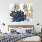 Winterbos met omgevallen sequoia-wortel canvas afdruk (Insitu (Slaapkamer))
