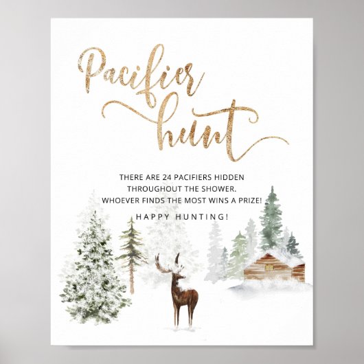 Winterbos met Pacifier-jachtwedstrijd Poster (Voorkant)