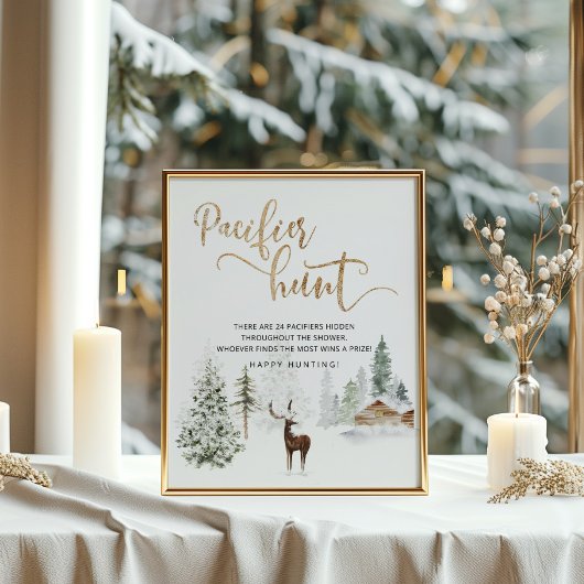 Winterbos met Pacifier-jachtwedstrijd Poster