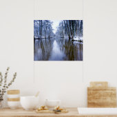 Winterbos met prachtige stream poster (Keuken)