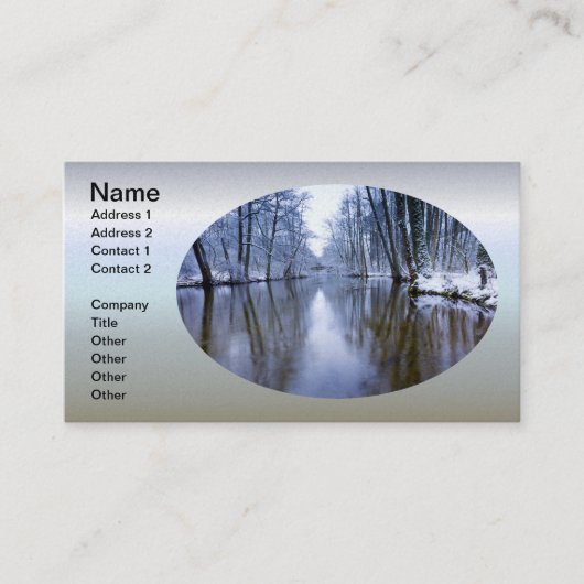 Winterbos met prachtige stream visitekaartje (Voorkant)
