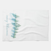 Winterbos met winterkerstmis met sneeuwWaterverf Theedoek (Horizontaal)