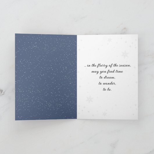 Winterbos met zonnestralen feestdagen kaart (Binnen)