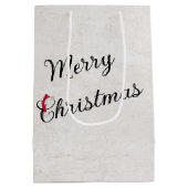 Winterbos met zonnestralen medium cadeauzakje (Achterkant)