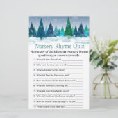 winterbos Nursery Rhyme Quiz baby shower game (Staand voorkant)