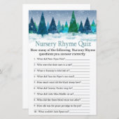 winterbos Nursery Rhyme Quiz baby shower game (Voorkant / Achterkant)
