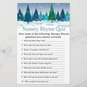 winterbos Nursery Rhyme Quiz baby shower game