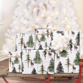 Winterbos Pijnboombos Stag rendieren Inpakpapier Vel