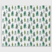 Winterbos Pijnboompatroon Cadeaupapier (Vlak)