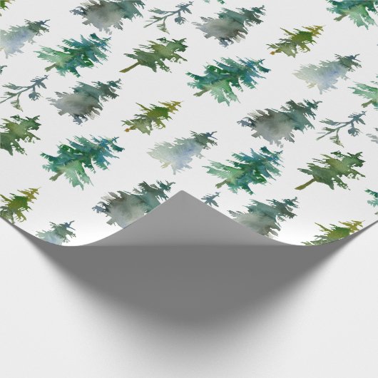 Winterbos Pijnboompatroon Cadeaupapier (Hoek)