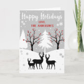 Winterbos "Prettige feestdagen" feestelijke kerstm Feestdagen Kaart (Voorkant)