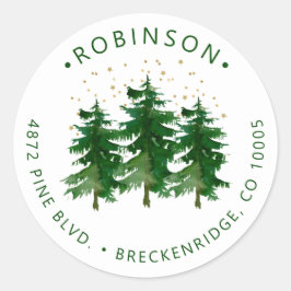 Winterbos Retouradres Klassieke Ronde Sticker