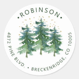 Winterbos Retouradres Klassieke Ronde Sticker