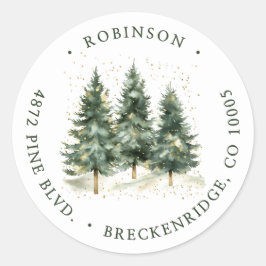 Winterbos Retouradres Klassieke Ronde Sticker