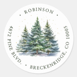 Winterbos Retouradres Klassieke Ronde Sticker