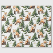 Winterbos Rode vos in een dennenbos Cadeaupapier (Vlak)