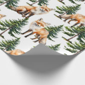 Winterbos Rode vos in een dennenbos Cadeaupapier (Hoek)