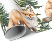 Winterbos Rode vos in een dennenbos Cadeaupapier (Rol Hoek)