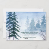 Winterbos Rood Truck Honden Zakelijk Bedrijf Feestdagenkaart (Achterkant)