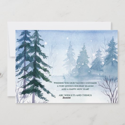 Winterbos Rood Truck Honden Zakelijk Bedrijf Feestdagenkaart (Achterkant)