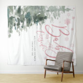 Winterbos Roze Baby Het is koud buiten achtergrond Wandkleed (In Situ (horizontaal))