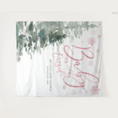 Winterbos Roze Baby Het is koud buiten achtergrond Wandkleed (Voorkant (horizontaal))