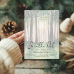 Winterbos | Rustige lichten Foto opslaan Datum Save The Date<br><div class="desc">Winterbos | Rustic String Lights Foto Save the Date - Verzend uw speciale aankondigingen naar uw familie en vrienden met ons Winter Forest Save the Date Announcement. Sparen de Datum kenmerkt een droombos met het gloeiende koordlichten die boven hangen, en het licht van de zon die door peeren. De uitnodiging...</div>