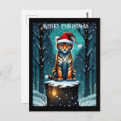 Winterbos Schattige Baby Tijger Kerstmis Briefkaart (Voorkant / Achterkant)