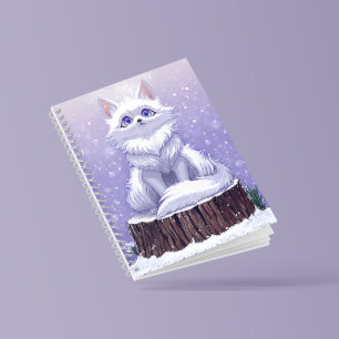 Winterbos: schattige fantastische vos dieren in he notitieboek