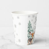 Winterbos Schattigee Fawn Baby shower papier cup Papieren Bekers (Rechts)