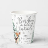 Winterbos Schattigee Fawn Baby shower papier cup Papieren Bekers (Voorkant)