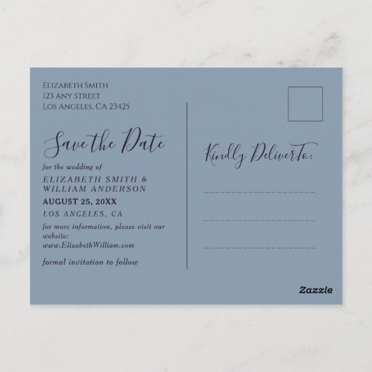 Winterbos Sla het datum Briefkaart op (Achterkant)