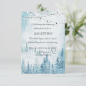 Winterbos,Slingerlicht, Trouwreceptie Kaart (Staand voorkant)