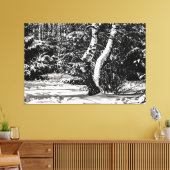 Winterbos, sneeuw-, baars- en sparserijbomen canvas afdruk (Insitu (Woonkamer))