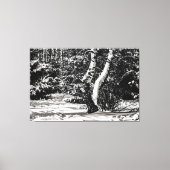 Winterbos, sneeuw-, baars- en sparserijbomen canvas afdruk (Voorkant)
