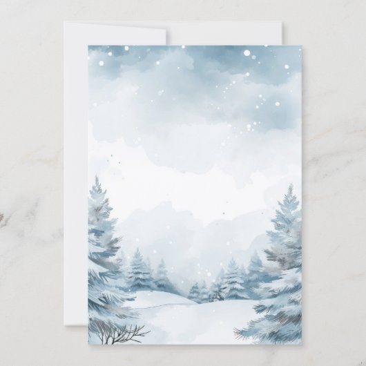 Winterbos sneeuw Kerstfeest Kaart (Achterkant)