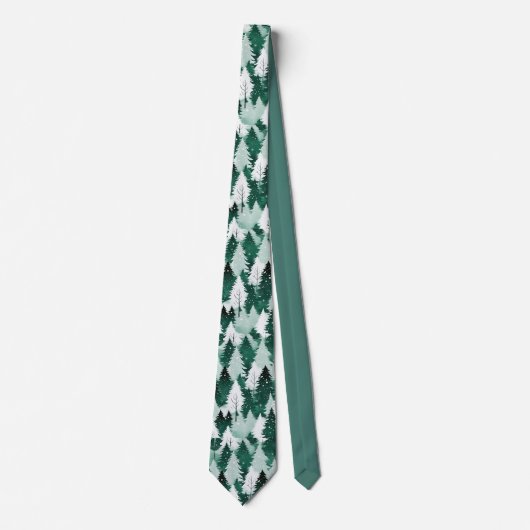 Winterbos Sneeuw Scène Bomen Patroon Kerstmis Stropdas (Voorkant)