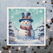 Winterbos Sneeuwman Kerstmis | Turquoise Servet