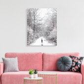 Winterbos Sneeuwpad Canvas Afdruk (Insitu (Woonkamer))
