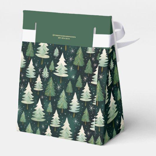 Winterbos & Sneeuwvlok Gepersonaliseerd bijengesch Bedankdoosjes (Achterkant)