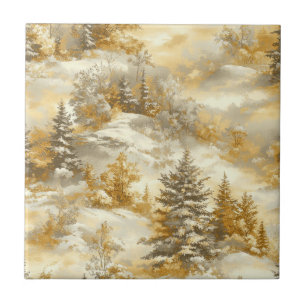 Winterbos Toile de Jouy-patroon (1) Tegeltje