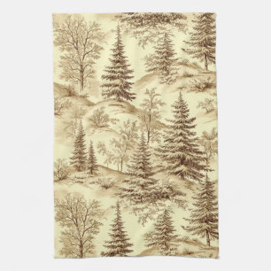 Winterbos Toile de Jouy-patroon (2) Theedoek
