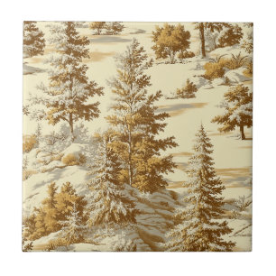 Winterbos Toile de Jouy-patroon (7) Tegeltje