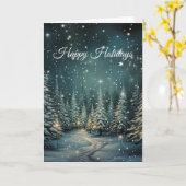 Winterbos vakantie Kaart (Gele Bloem)